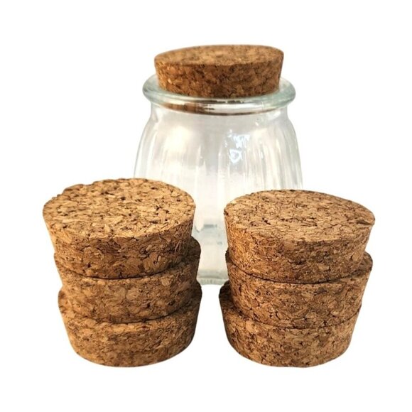 Set Of 6 Round Replacement Cork Stoppers For Jars/Bottles - 1.75-Inch Diameter & - Picture 3 of 7